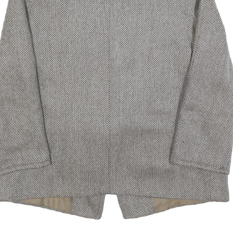 Womens Grey Wool Plain Jacket M Woven Relaxed Fit Collarless Pre-Loved