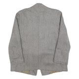Womens Grey Wool Plain Jacket M Woven Relaxed Fit Collarless Pre-Loved