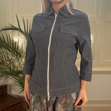 Cellophane Short Sleeve Shirt - Large Grey Viscose Blend