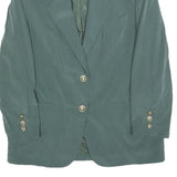 Womens Blue Polyester Blend Classic Jacket S Button Closure Plain Elegant