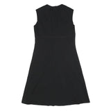 LE SIGNE PARIS Womens Black Day Dress Polyester Blend Sleeveless V-Neck M