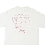 HANES Mens White Graphic T-Shirt L Short Sleeve Crew Neck Wedding Honeymoon