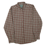 WOOLRICH Mens Brown & Cream Plaid Cotton Blend Shirt M Casual Long Sleeve Button