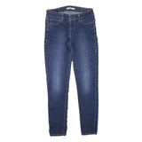 LEVI'S Womens Slim Blue Denim Cotton Blend Slim Jeans W25 L27 Stretch Zip