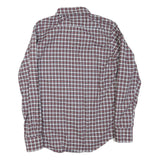 TOMMY HILFIGER Mens Red White & Blue Checked Shirt L Slim Fit Cotton Blend