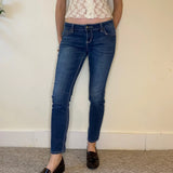 Premiere Embroidered Jeans - 32W UK 10 Blue Cotton