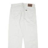 LEE Mens Cotton Blend White Regular Fit Straight Leg Trousers W32 L29 Casual Zip