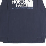 THE NORTH FACE Mens Navy Blue Long Sleeve Crew Neck Cotton T-Shirt M Logo Print