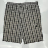 Dickies Checked Shorts - 36W 12L Grey Cotton