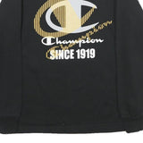 CHAMPION Mens Black & Grey Crew Neck XS Sweatshirt Cotton Blend Long Sleeve