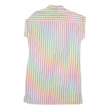 TOMMY HILFIGER Womens White & Multi Stripe Day Shirt Cotton Blend Sleeveless M