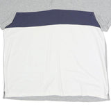 CALVIN KLEIN Mens Grey & Navy Blue & White Short Sleeve Cotton Blend Polo Shirt