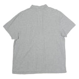 CALVIN KLEIN Mens Grey & Navy Blue & White Short Sleeve Cotton Blend Polo Shirt