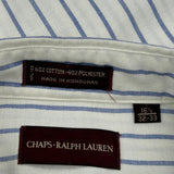 Chaps Ralph Lauren Striped Shirt - Large Blue Cotton Blend