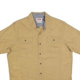 WRANGLER Mens Beige Cotton Blend Short Sleeve Shirt L Casual Workwear