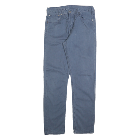 LEVI'S Mens Cotton Blend Blue Slim Straight Trousers W31 L32 Zip Closure