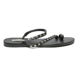 STEVE MADDEN Studded Womens Leather Flat Sandals Black UK 5 Summer Casual