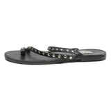 STEVE MADDEN Studded Womens Leather Flat Sandals Black UK 5 Summer Casual