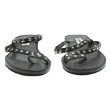 STEVE MADDEN Studded Womens Leather Flat Sandals Black UK 5 Summer Casual