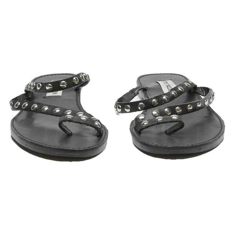 STEVE MADDEN Studded Womens Leather Flat Sandals Black UK 5 Summer Casual