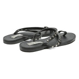 STEVE MADDEN Studded Womens Leather Flat Sandals Black UK 5 Summer Casual
