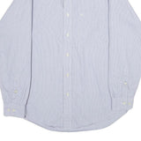 TOMMY HILFIGER Mens Blue Slim Fit Cotton Shirt M Striped Casual Button-Down
