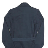 MUSTO Womens Navy Blue Double Breasted Cotton Jacket S Woven Button Closure