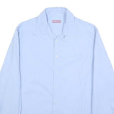 GUESS JEANS Mens Blue Plain Shirt 2XL Long Sleeve Cotton Button Collar