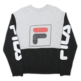 FILA Mens Grey & Black Logo Crew Neck M Sweatshirt Cotton Blend Casual Comfort