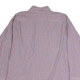TOMMY HILFIGER Mens Red & Blue Check Shirt 2XL Cotton Button Down Casual Smart