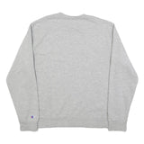 CHAMPION Mens Grey Crew Neck L Sweatshirt Cotton Logo Embroidered Sport