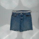 Levis Denim Shorts - 32W UK 12 Blue Denim