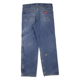 DICKIES Mens Jeans Blue Regular Straight Denim Medium W34 L32 Classic Cotton Zip