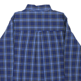 CHAPS Mens Blue Plaid Shirt L Button Down Cotton Blend Casual Classic