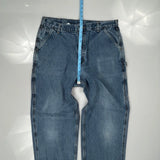 Loose Original Fit Carhartt Double Knee Carpenter Pants - 38W 34L Blue Cotton