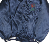 HARTWELL SPORTS Mens Navy Blue Baseball Association Button Jacket L Nylon Satin