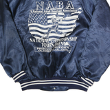 HARTWELL SPORTS Mens Navy Blue Baseball Association Button Jacket L Nylon Satin