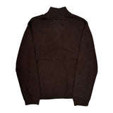 Tommy Hilfiger Striped 1/4 Zip - Large Beige Cotton