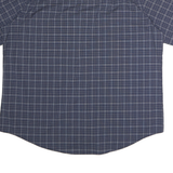BIG TRAMP Mens Blue Check Shirt XL Cotton Short Sleeve Casual Button Up