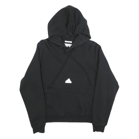 ADIDAS Mens Black Hoodie S Cotton Blend Pullover Casual Sportswear