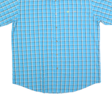 WRANGLER Mens Blue Check Shirt XL Cotton Blend Casual Button-Down Short Sleeve