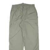 MIAN Mens Cotton Blend Relaxed Khaki Trousers W30 L29 Cargo Style Zip Closure