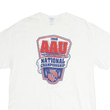 DELTA Mens White AAU National Championship Graphic T-Shirt M Short Sleeve Crew
