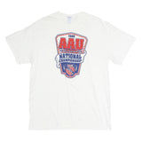 DELTA Mens White AAU National Championship Graphic T-Shirt M Short Sleeve Crew