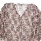 MASSIMO DUTTI Womens Printed Blouse Long Sleeve V-Neck L Lightweight