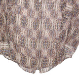 MASSIMO DUTTI Womens Printed Blouse Long Sleeve V-Neck L Lightweight