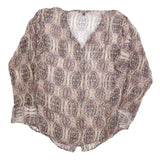 MASSIMO DUTTI Womens Printed Blouse Long Sleeve V-Neck L Lightweight