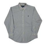Ralph Lauren Striped Shirt - Large Blue Cotton