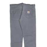 CARHARTT Mens Cotton Grey Slim Straight Trousers W34 L32 Casual Workwear Zip