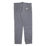CARHARTT Mens Cotton Grey Slim Straight Trousers W34 L32 Casual Workwear Zip
